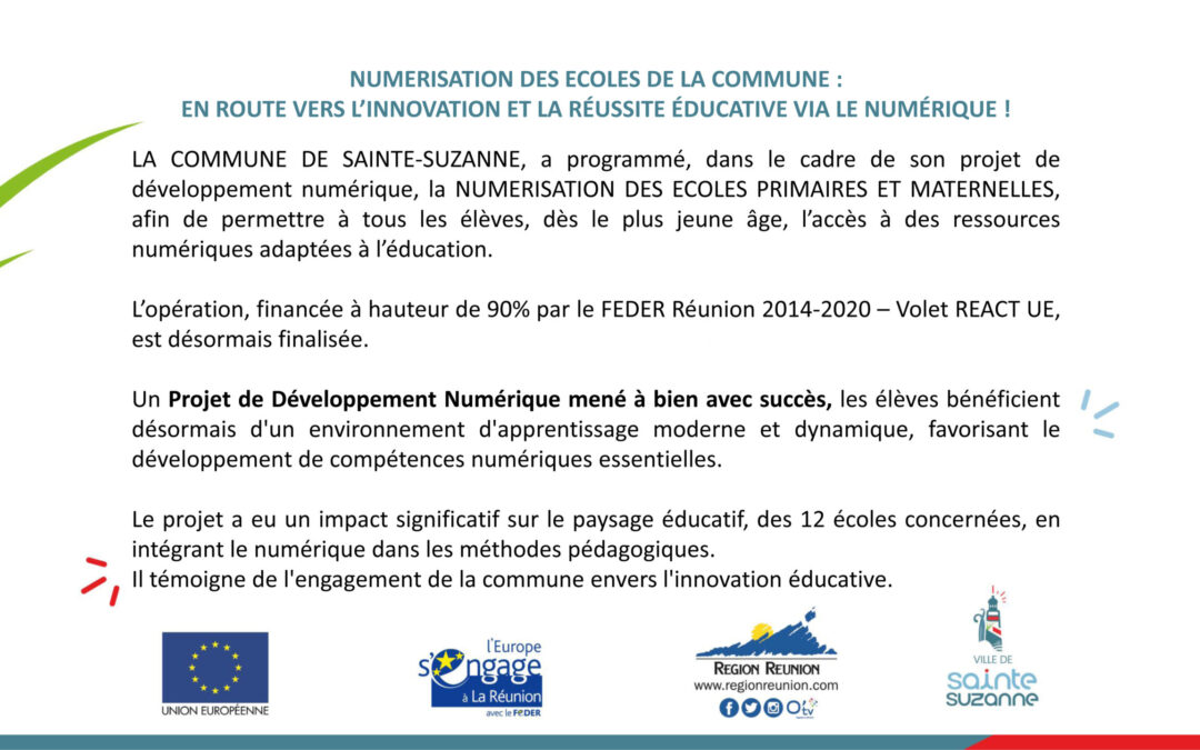 Numérisation des écoles de la ville de Sainte-Suzanne